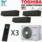 toshiba ac multisplit 3x edge black 2x10000BTU+13000BTU