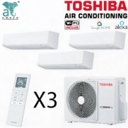 ac toshiba x3 edge white 2x10000btu+13000btu